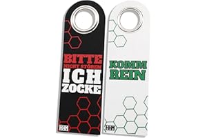 1 Stück HHM® Bitte nicht stören ich Zocke Schild Komm rein Schild Büro Gadgets - nicht stören Türschild aus Filz. Ideal als Zimmer Einrichtung oder Türschild im Büro