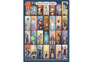 Mr. Troove - Movie Toilet Scenes - Poster 30 x 40 cm - Les Scènes Cultes du Cinéma aux Toilettes - Affiche de Films Originale & Drôle - Idée Cadeau pour Noël, Anniversaire, Crémaillère
