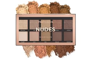 Profusion Cosmetics 10 Shade Eyeshadow Palette - High Pigmented Multi-Finish Colors, Vegan & Cruelty-Free, Create Stunning Looks On-the-Go - Travel-Friendly & Versatile Makeup, Nudes