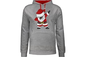 Shirtracer - Pullover Herren Frauen Hoodie Kontrast zweifarbig - Weihnachten Geschenke Christmas Bekleidung - Dabbing Weihnachtsmann