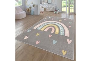 ‎TT HOME TT Home Teppich Kinderzimmer Kinderzimmerteppich Junge Mädchen Kinderteppich Modern Soft, Farbe: Grau 2, Größe:240x340 cm
