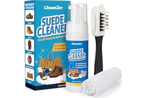 GLEAMGLEE Suede & Nubuck Cleaner Kit – 200ml Shoe Cleaning Solution with Brush & Microfibre Cloth – Cleans & Restores Trainers, Shoes, Boots, Jackets, Handbags & More