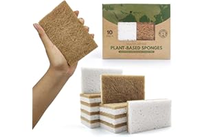 ‎AIRNEX AIRNEX Biologisch Abbaubarer Spülschwamm 10er Set – Kompostierbarer Naturschwamm Aus Zellulose und Kokosfasern Mit Topfreiniger– Umweltfreundlicher Putzschwamm – Geruchloser Küchenschwamm Sponge