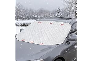 Feithmonic Couverture Pare-Brise Voiture Hiver, Protège Pare Brise Avant Voitures Givre, Bâche Magnétique Anti Neige Glace Pluie Gel Soleil, Repliable Universelle pour Véhicules SUV Berlines 193x126cm