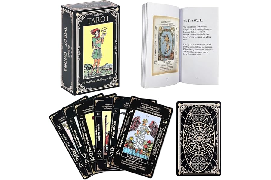 SUNHHX Tarot Cards Set with Guide Book for Beginners
