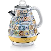 Ariete Positano Elektrikli Su Isıtıcı 1,7 Litre Kettle 2869/0P - Paslanmaz &Ccedil;elik G&ouml;vde, Handmade Decoration, 2000 Watt, Otoma