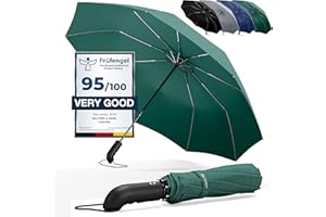 WILFORD & SONS Parapluie Pliant Compact - Automatique Ouverture/Fermeture Bouton et Sac | Résistant au Vent, Incassable Solide, Petit Mini, Télescopique, Noir, Facile, Étanche - Homme Femme Ombrelle Voyage