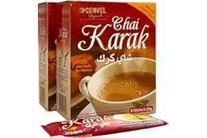 CENVEL ORIGINAL CENVEL® Karak Chai Sweetened | Premium Instant Tea | Karak Tea – Natural – Instant Karak Indian Tea |16 Sachets (Pack of 2)
