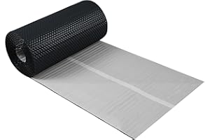 PAROTEC Ruban de Raccordement Cheminée 3D Aluminium Texturé 300 mm x 5 m, 7 Couleurs Ruban de Raccordement Mural Toit Cheminée Mur Cheminée Anthracite