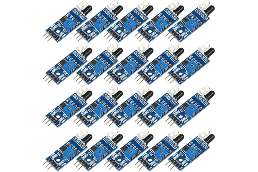 Frienda 20 Pieces IR Infrared Obstacle Avoidance Sensor Module 3-Wire Reflective Photoelectric Sensor Module Compatible with Arduino/Raspberry Pi 3/Smart Car Robot