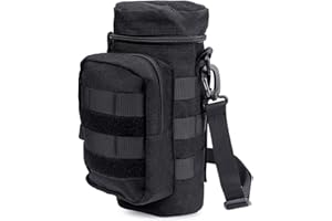 TsunNee Taktyczny uchwyt na butelki, uchwyt na butelkę z wodą, wojskowy worek na napoje, do wędrówek, jazdy na rowerze, biegania, na kemping (czarny)