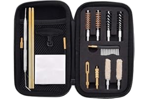 BOOSTEADY Handgun Cleaning kit .357 Caliber 9mm Pistol Cleaning Kit Bore Brush and Jag in Zippered Organizer Compact Case