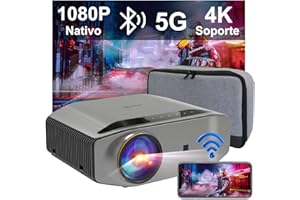 Artlii Energon2 Proyector 4K & Sonido Dolby Soporte, Proyector 5G WiFi Bluetooth, 340ANSI 1080P Nativo Full HD 250" Pantalla, Proyector Cine en Casa Compatible con TV Stick iOS Android PS5