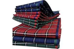 ‎JEMIDI JEMIDI Taschentücher aus Baumwolle - 12x Stofftaschentücher im Set - Taschentuch aus Stoff für Damen Herren Kinder - wiederverwendbar - versch. Farben