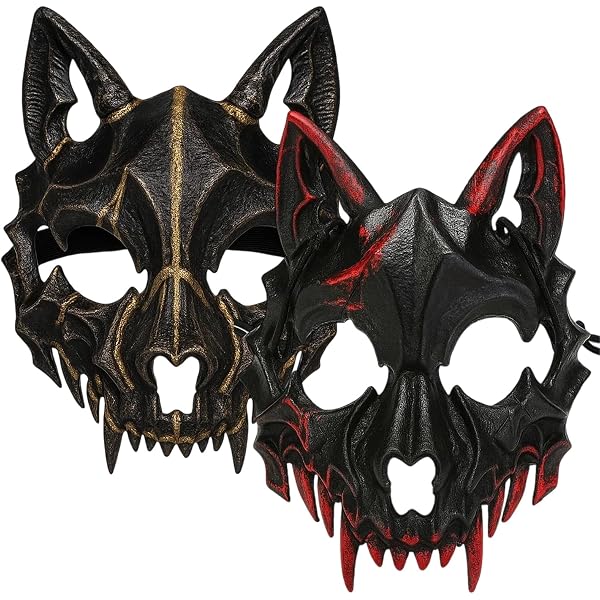 Oidea Uni Wolf Maske – Half Face Werwolf Maske Aus PU-Schaum, Verstellbar, Atmungsaktiv, Für Halloween, Cosplay & Partys (Männer & Frauen)
