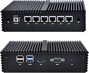 Kettop Mi3855L6 Firewall Protection Fanless Support Linux Pfsense Intel Celeron 3855U HD Graphics 510 AES-NI 6 Gigabit Nics 4Gb Ddr4 Ram 64Gb SSD Wifi