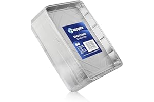 Coppice Barquettes Aluminium 32x20x3cm - Lot de 30 | Barquettes Jetables pour Cuisson, BBQ, Congélation, Four, Micro-ondes & Friteuse à air | Aluminium Alimentaire Recyclable et Réutilisable