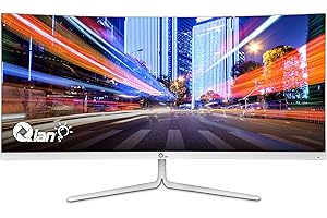 QIAN.MX Qian Ultra Wide FHD 1080P 30" Monitor Curvo, 100 Hz VA Panel Desktop Monitor, 21:9, 178° ángulo de visión, 16.7M Color de Pantalla, AMD Freesync GSync, inclinación Ajustable