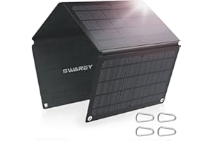 SWAREY 30W Faltbar Solarpanel mit 2-Port USB (Type-C/USB QC 3.0) ETFE Tragbar Monokristallinem Solar Ladegerät für Divertimento Aktivitäten Smartphone Handy Tablet Powerbank Kamera und Campingreisen