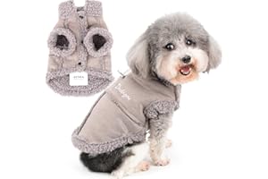 Zunea Płaszcz zimowy dla małych psów, strzyżenie, polarowa kurtka dla psa, ciepłe ubrania dla szczeniaka, miękka kamizelka dla zwierząt domowych, odzież z pierścieniem D, wiatroszczelna, odzież na