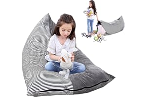 CATIME Copertura per Sedia a Sacco, Pouf Imbottito per Poltrona a Sacco, Extra Grande Sedia Sacchetto Sacco di Fagioli per Animali di Peluche per Bambini Adolescenti e Adulti, Solo Copertura (A)