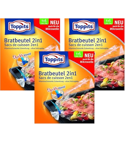 Toppits Aroma Forno Tubo Da 3 Metri (Confezione Da 3) - Cuoci Senza Grassi, Mantieni Il Forno Pulito - Valvola Optivit Per Cibi Succosi