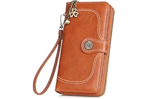 RRANCharltu Portefeuille Femme Grande Capacité Femme Portefeuille Cuir Porte-Monnaie