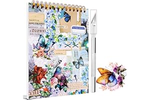 VESZOEN 1000+ Piezas/50 Hojas Pegatinas Scrapbooking Pegatinas Aesthetic Scrapbook Stickers Stickers Bullet Journal Scrapbooking Materiales para Álbumes de Recortes, Álbum de fotos, Cuaderno Diario(Azul)