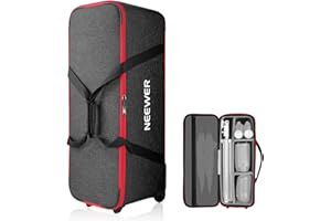 NEEWER Trolley Tasche für Fotostudio Ausrüstung, Stativ-Rolltasche mit Rädern/Riemen/gepolstertem Fach/Griff für Lichtstative, Stroboskop, Fotografie Zubehör, rot, 96x39x31cm, Modern