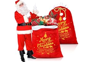 Vautvis Torba świąteczna duża, 2 szt Torebki na prezenty świąteczne Worek Mikołaja Aksamitne torby świąteczne do wypełnienia Worek Mikołaja na prezenty