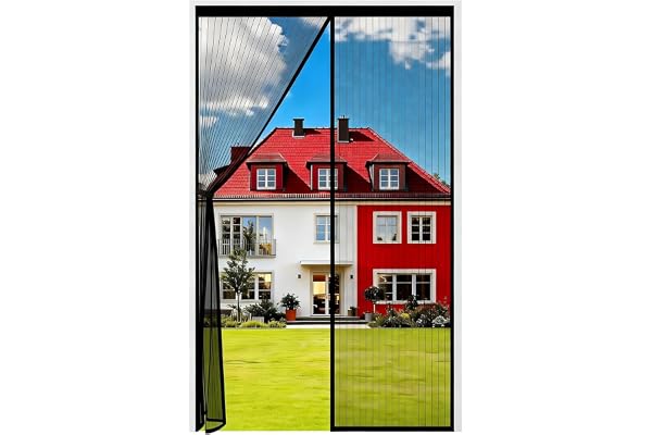 Auxmir Moustiquaire Porte Fênetre Magnétique 160x200cm, Rideau Anti Mouches Aimantée Maille Ultra Fine, Moustiquaire Baie Vitree Coulissante Sans Perçage avec Ruban Adhésif, Fermeture Automatique