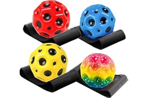 BEOTNP 4 PCS Moon Ball, Bouncy Balls for Kids with Wristbands, 6 cm Space Balls for Sensory Play, Ideal for Indoor And Outdoor Games, Zero Gravity Fun, Activities Suitable For Teenagers