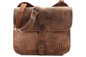 LECONI Borsa a tracolla piccola Borsa a spalla Borsa per la vita quotidiana Donna Uomo vintage Borsa in vera pelle di buffalo 29x23x11cm LE3061