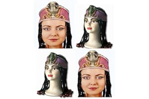 Fartoni Diadema Cleopatra para Disfraces de Egipcios. Peluca Egipcia para Disfraz de Cleopatra. Peluca Cleopatra para Disfraz Egipcia de Mujer o Niña.