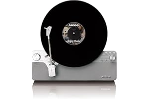 Lenco LSA-071SI - Platine Vinyle Verticale entièrement Automatique avec Haut-parleurs intégrés et Bluetooth® - Argent