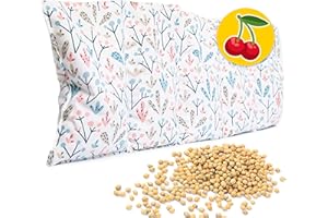 Amilian Cojín térmico de huesos de cereza de 55 x 20 cm, ideal como cojín de masaje o para el frío, bola de nieve