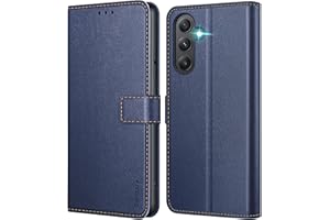 Ganbary Kompatybilne z Samsung Galaxy A55 5G etui, wysokiej jakości skóra PU, etui na telefon z klapką [pełna ochrona] [przegródki na karty] [podpórka] do Samsung Galaxy A55 5G, niebieskie