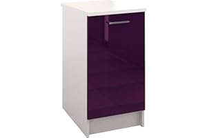 BERLIOZ CREATIONS Bas Mobile da Cucina 1 Anta, Legno ingegnerizzato, Melanzana, 40 x 60 x 85 cm