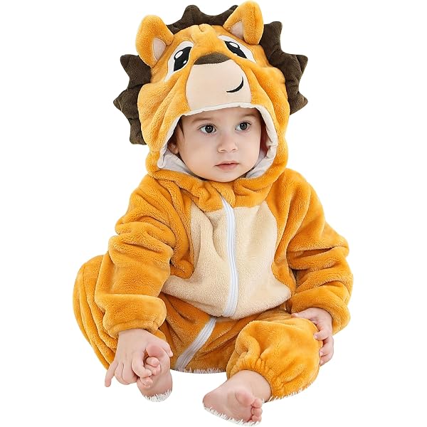 HAHASHOW Babyrompertje Met Capuchon Flanel Overall Winter - Schattige Dieren Pyjama 3-36 Maanden