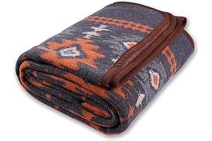 ACUSHLA Merino Wool Camp Blanket - Warm, Thick, Washable, Large Throw - 87x63 - Great for Outdoor Camping All Seasons Suitable Myers Gray