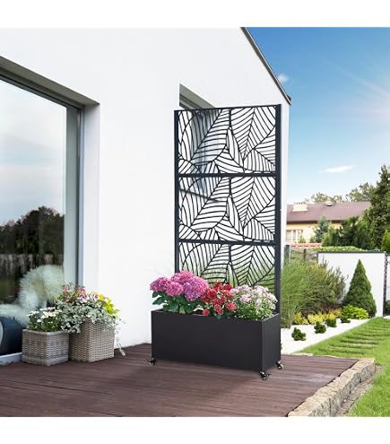 Tidyard Fioriera Rialzata Rettangolare In Acciaio – 114x40x36 Cm – Vaso Per Piante Da Giardino E Balcone – Argento - 4