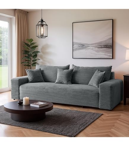 US in Stock Corduroy Lounge Boneless Couches Gray U Shape Sectional Compressed C US in Stock Corduroy Lounge Boneless Couches Gray U Shape Sectional Compressed C