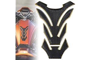 Cretassion Motorrad Tankpad Tankschutz Tankaufkleber, 3D Tankpad Protector, Universell Motorrad Tank Aufkleber Gold