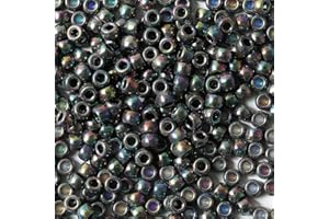 Tibaoffy Perles noires colorées de 6 x 9 mm, perles poney d'environ 1 000 pièces