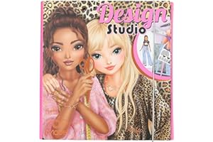 Depesche 13345 Create your TOPModel - Colouring Book Design Studio, with 30 Pages for Designing Model Motifs, Includes Sticker, Stencil and Much More