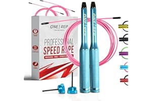 ONE REP Comba Crossfit Profesional de Aluminio - Speed Jumping Rope - Combas Fitness con Rodamientos y Mango Antideslizante, Jump Rope, Cuerda Saltar, Jumping Boxeo. Para Mujer, Hombre