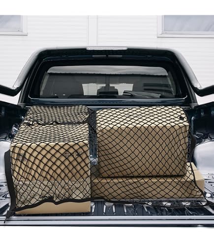 Filet De Chargement élastique QWORK 120x120 à 210x210 Cm - Avec Crochets, Pour Voiture, Rangement Léger - 4