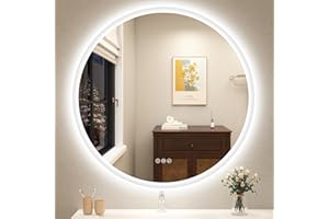 STARLEAD 80cm Espejo-Baño-Redondo-con-Luz y Bluetooth, Espejo-Baño-LED con Antivaho, Regulable, 3 Colores Luz, Memoria, IP44, HD Vidrio Templado, Ahorro Energía, Eye-Care