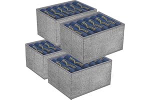 WANGIRL 4 Stück Jeans Kleiderschrank Organizer, Faltbare Stoff Großer PE-Hartplatte Schrank Organizer Kleiderschrank, Ordnungssystem Kleiderschrank für Kleidung, Jean, Hosen, Pullover (40*30*25cm)