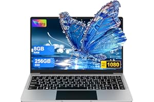 bvate Laptop 14 Zoll Win11 8GB+256GB SSD Unterstützung 1TB Notebook Celeron N4020 (bis2.8GHz) 1920x1080p WiFi BT4.2 Deutscher Tastaturschutz und kabellose Maus-Silver